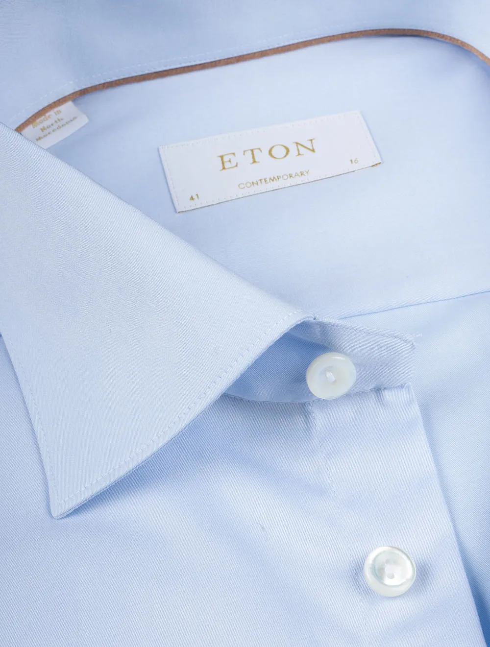 Blue Elevated Twill Contemporary Fit Shirt