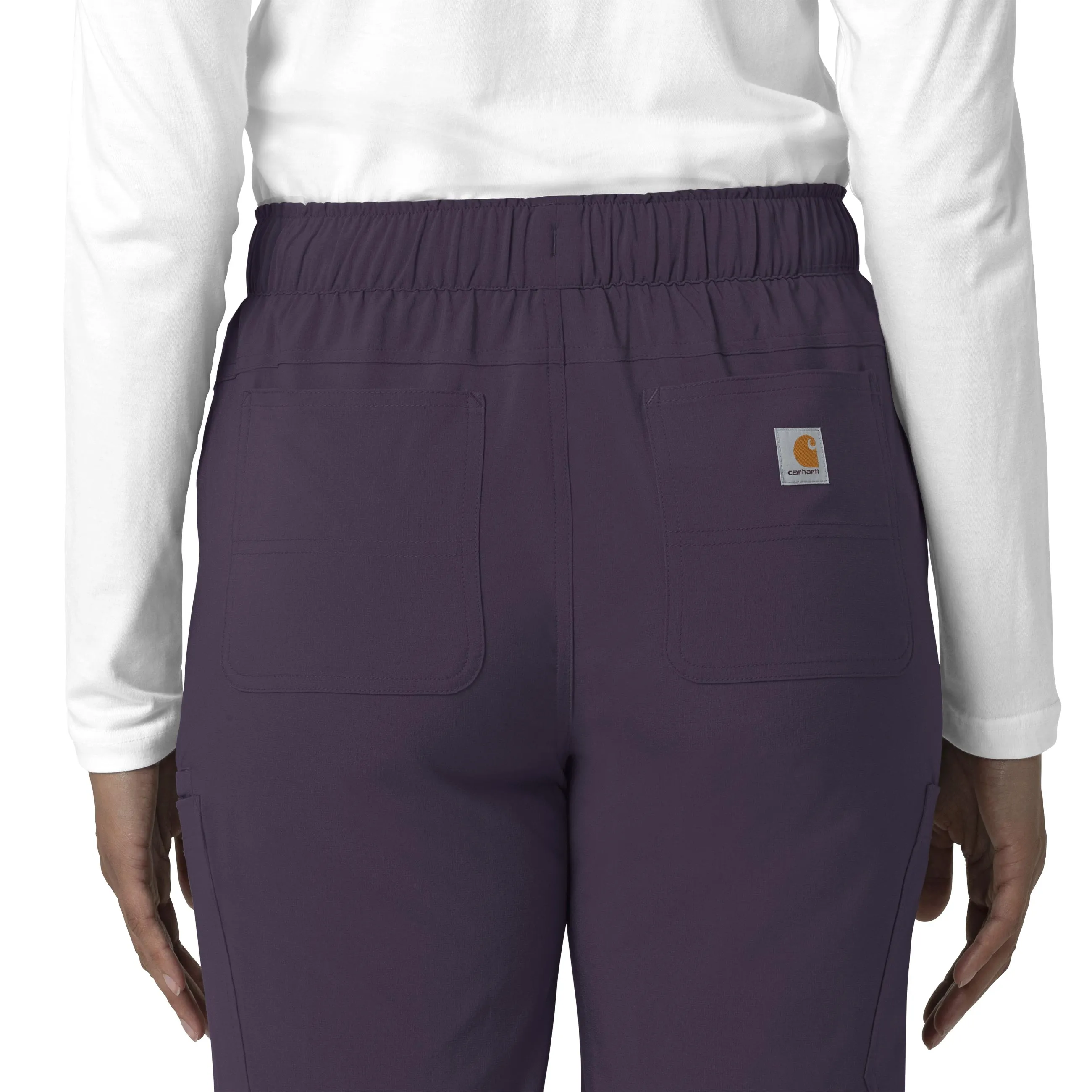 Carhartt Force Cross-Flex Women's Straight Leg Cargo Scrub Pant - Black Plum