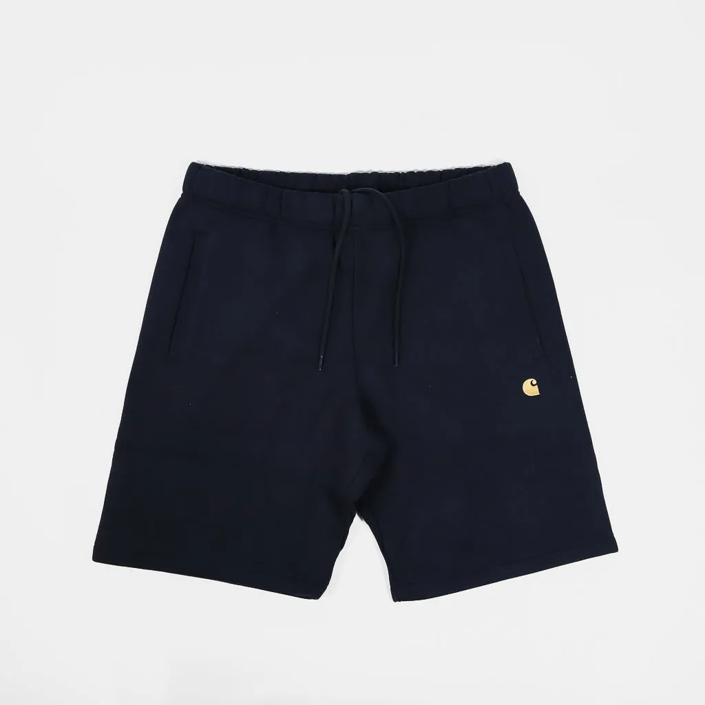 Carhartt WIP - Chase Sweat Shorts - Dark Navy / Gold