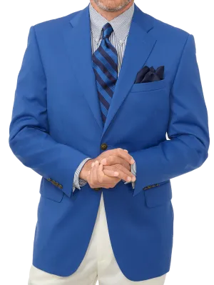 Classic Fit Wool Travel Blazer - Marine Blue