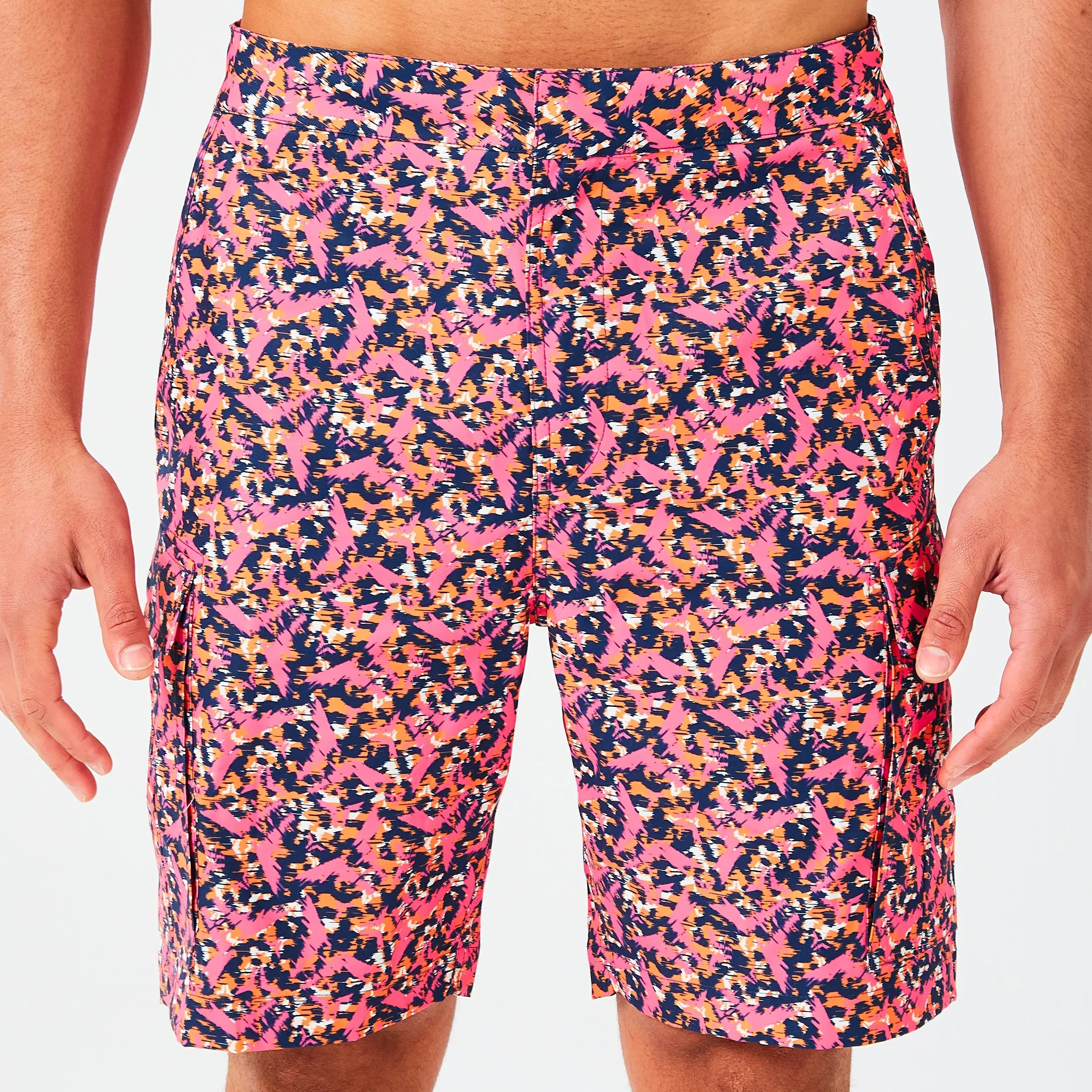 Code Utility Cargo Shorts - Hot Pink Glitch Camo