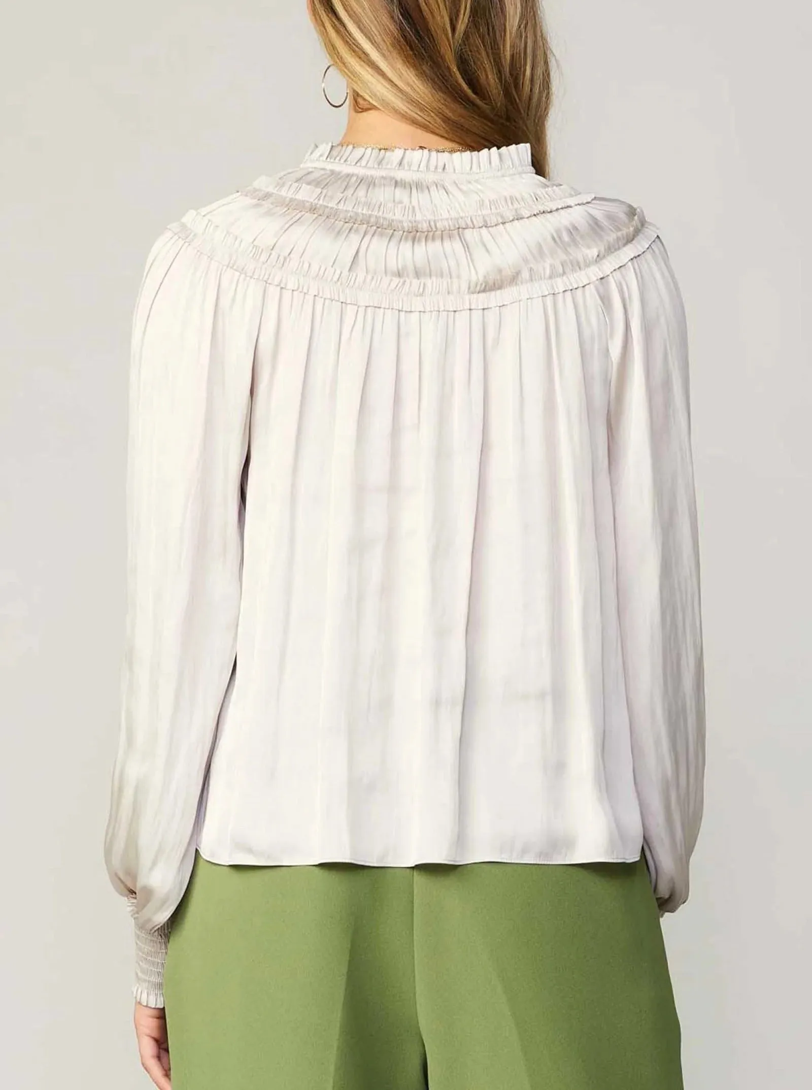 Current Air Smocked Ruffle Blouse