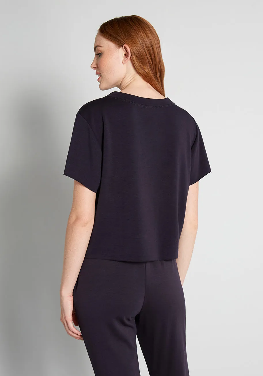 Cut-off Short Sleeve Sweatshirt