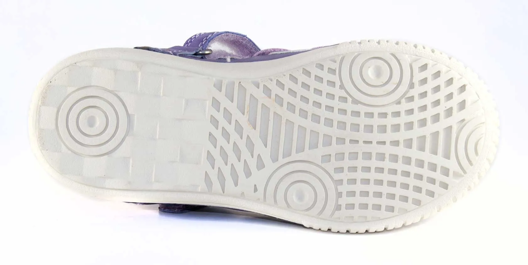 D.D. Step Little Kid Single Strap Girl Dress Shoes Purple With Light And Silver Decor - Supportive Leather From Europe Kids Orthopedic