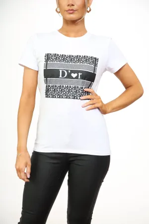 'D'OR ' SLOGAN  PRINT T-SHIRT