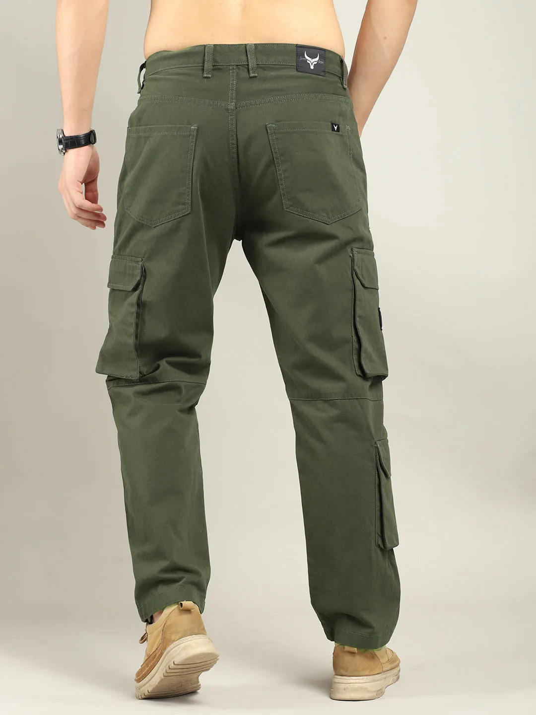 Fire Olive Baggy Fit 8 Pocket Cargo