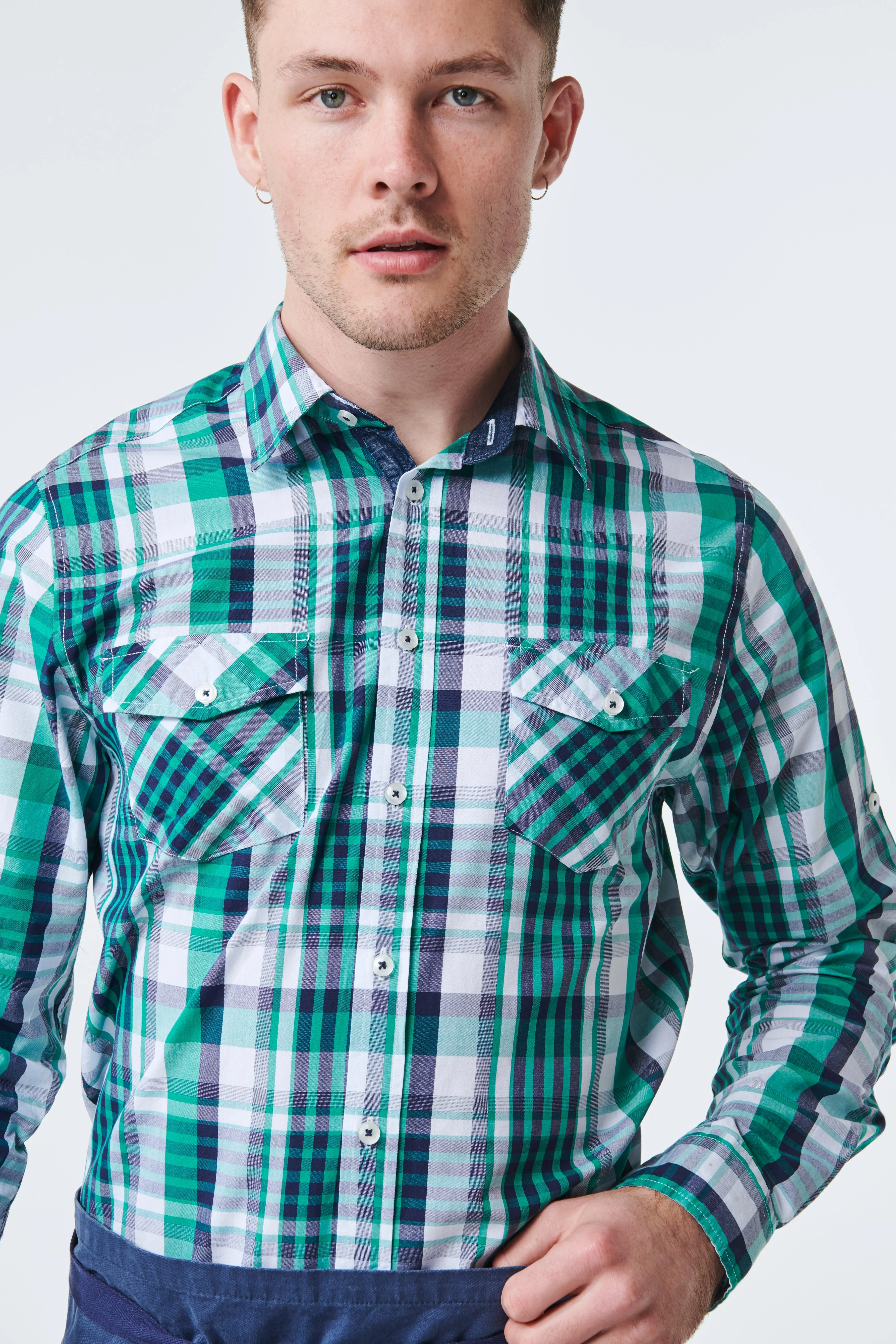 HARVEY Men's Check Shirt - Long or Short Sleeve