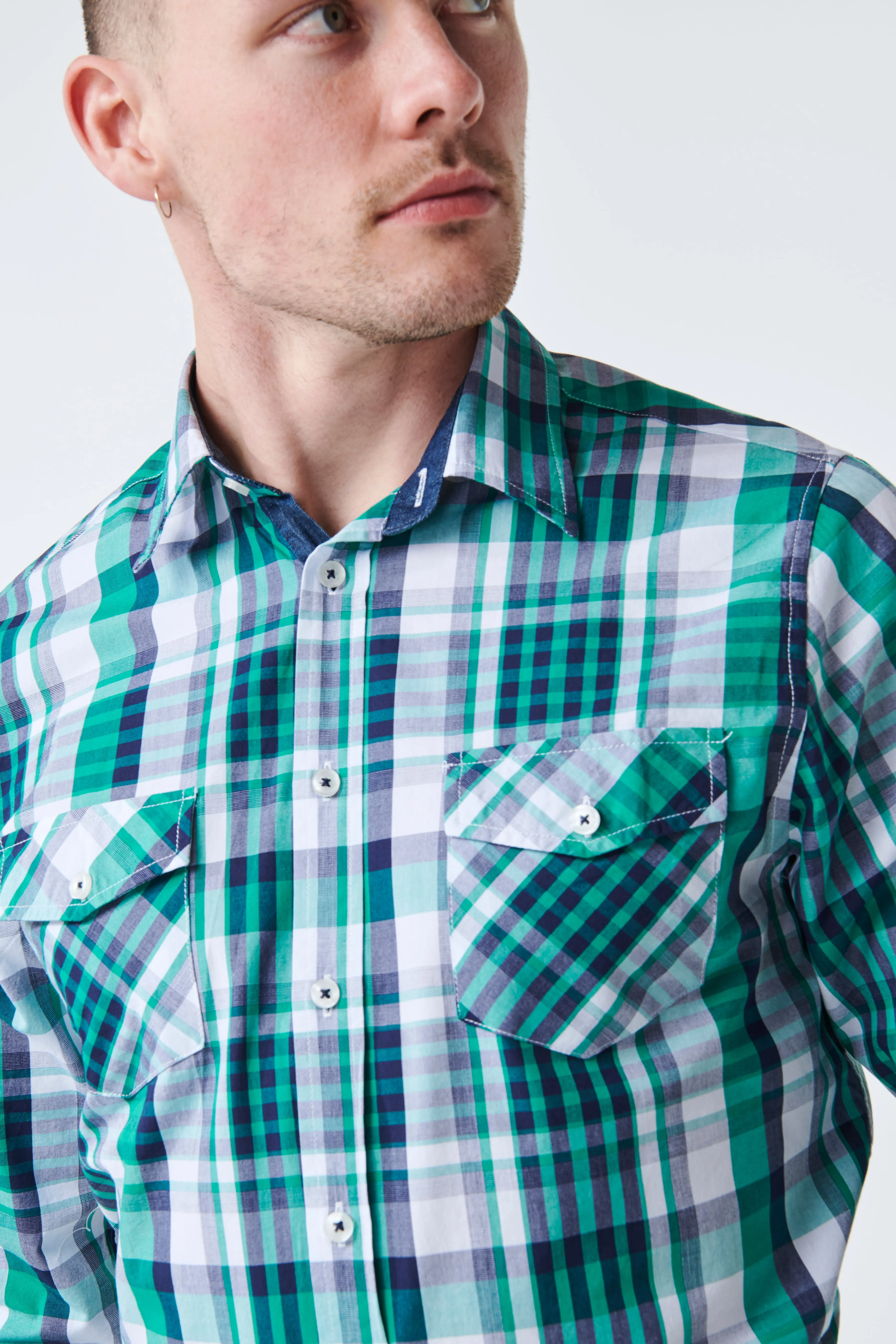 HARVEY Men's Check Shirt - Long or Short Sleeve