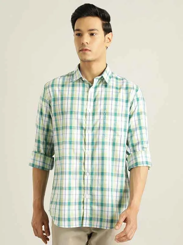 Men Checked Full Sleeve Cotton Blend Shirt