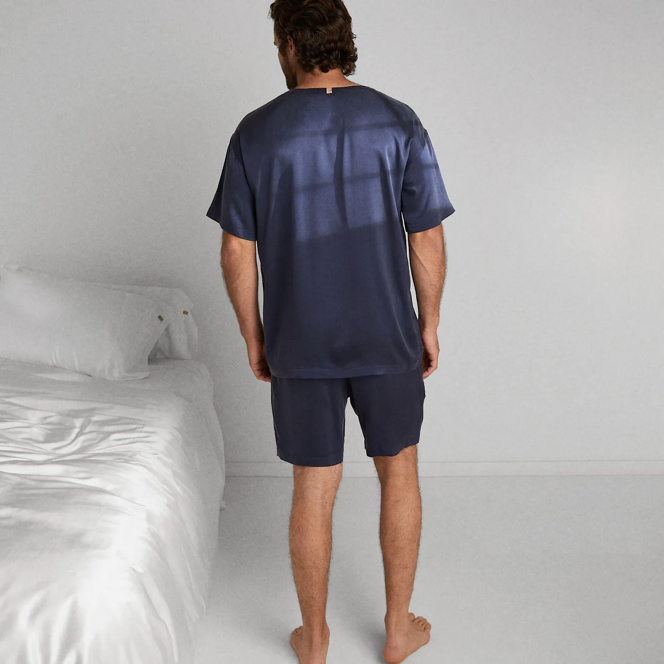 Men's Washable Silk Short Set