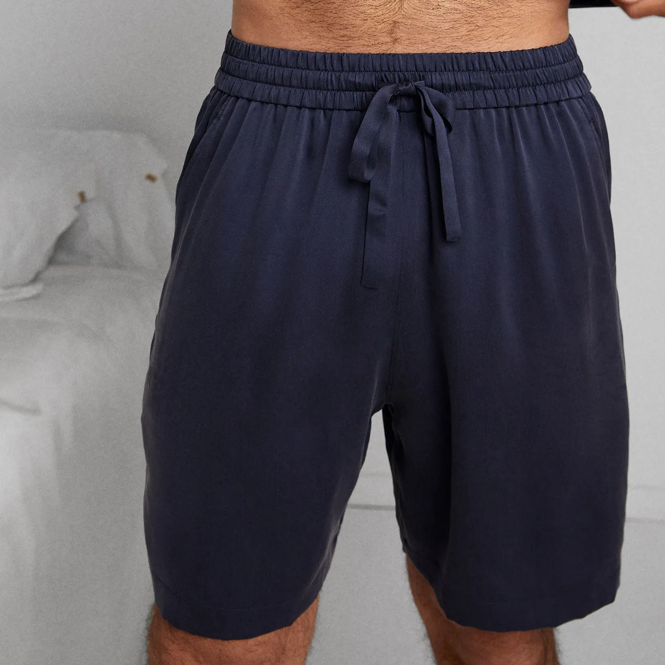 Men's Washable Silk Short Set