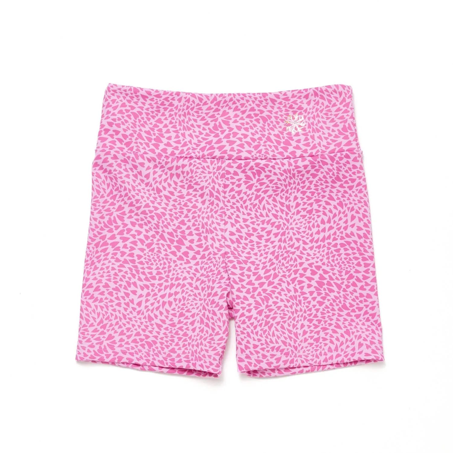 Nicole: Midi Length Bike Shorts in Love It Print