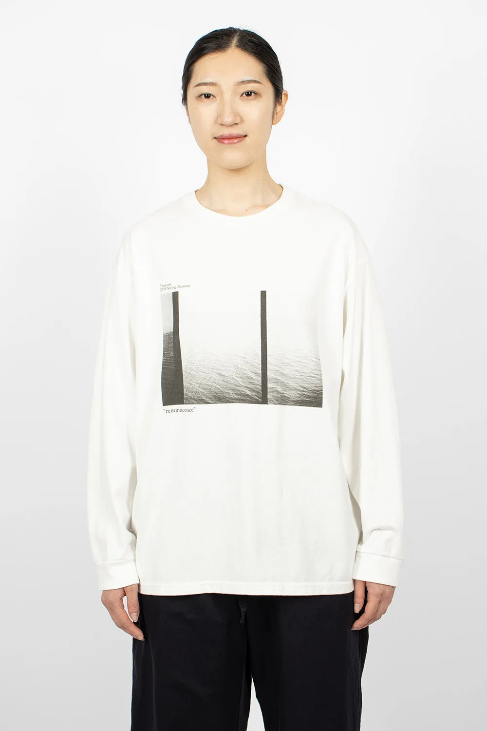 Photo Print Long Sleeve T-Shirt White