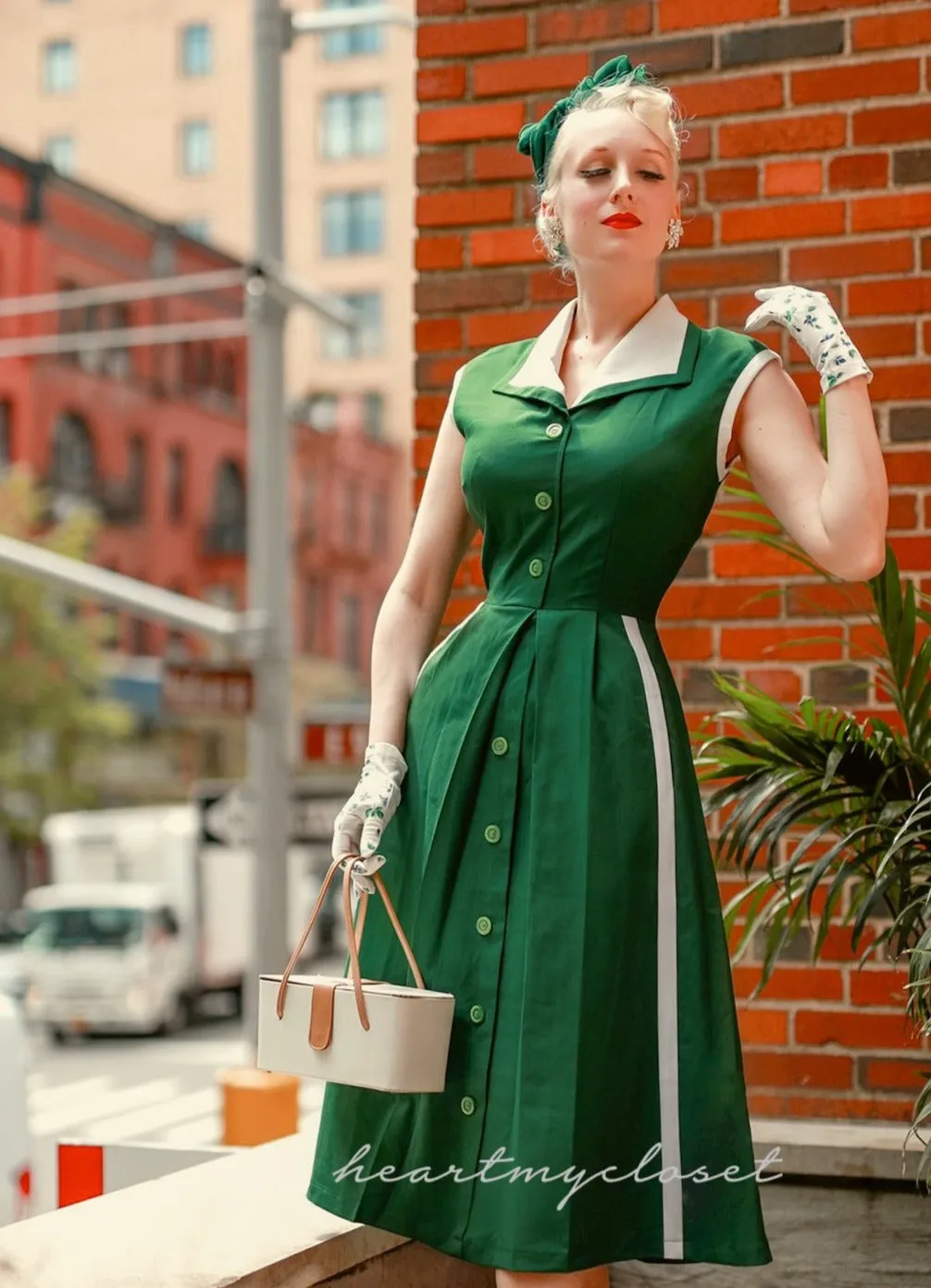 Pleated Aline - retro vintage dress 50s