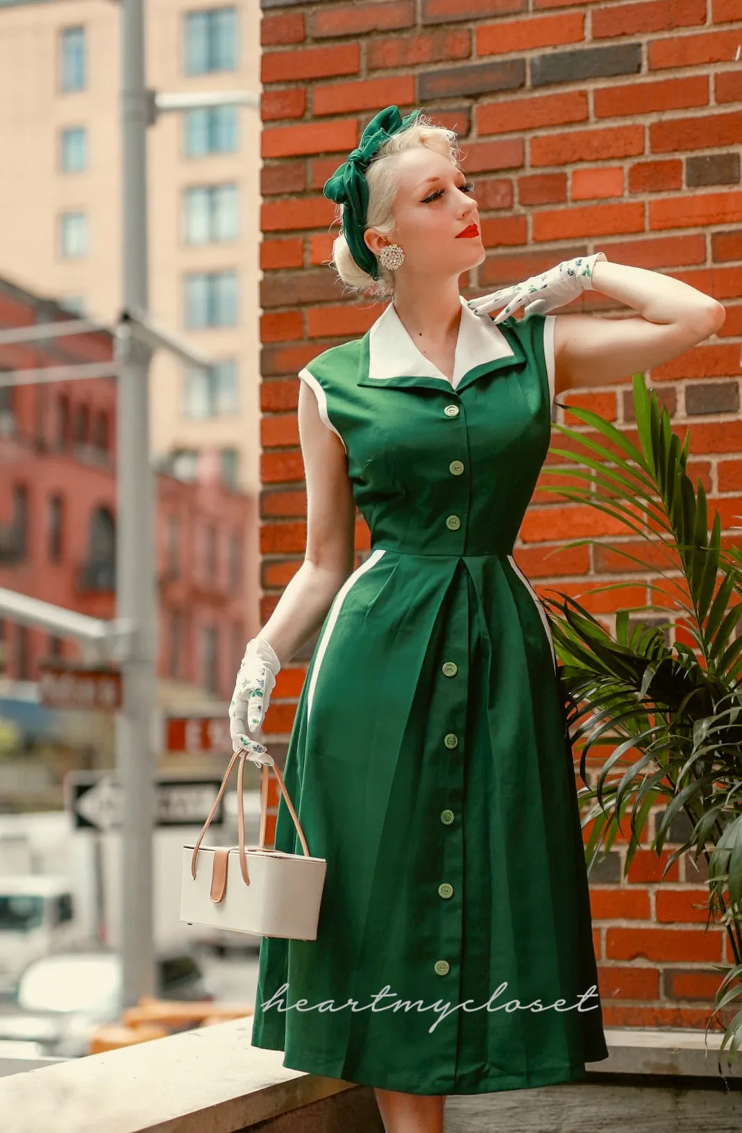 Pleated Aline - retro vintage dress 50s