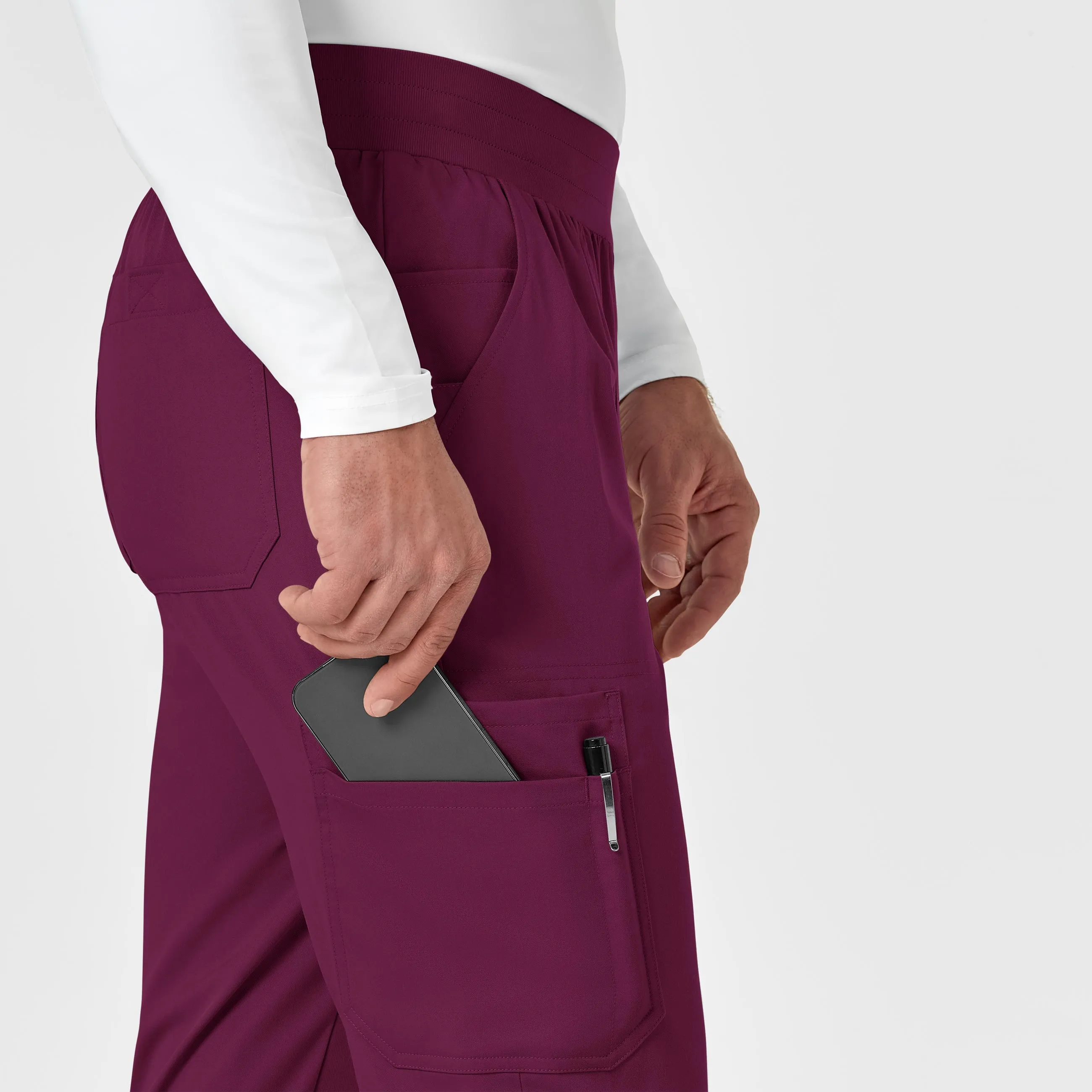 PRO Men's Cargo Jogger Scrub Pant - Wine