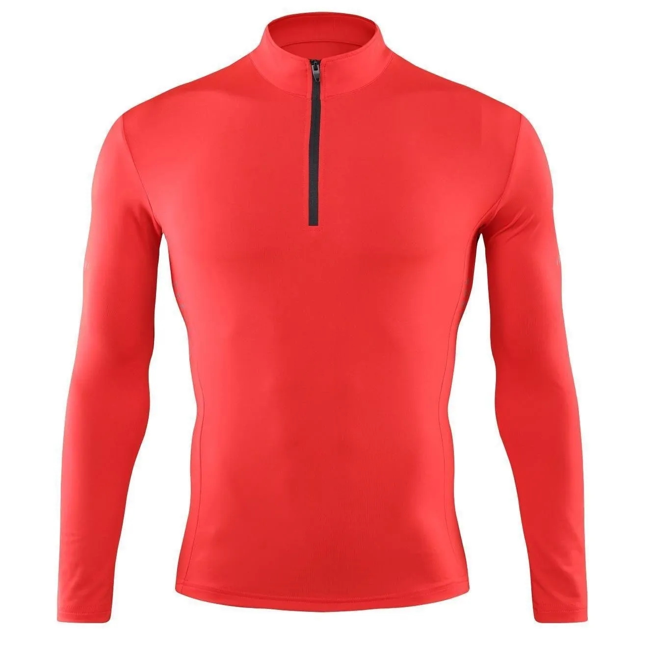 Quick Dry Men Breathable Running T-Shirt Long Sleeve Gym Shirt Fitness Sports Cycling Zipper Shirt | P37