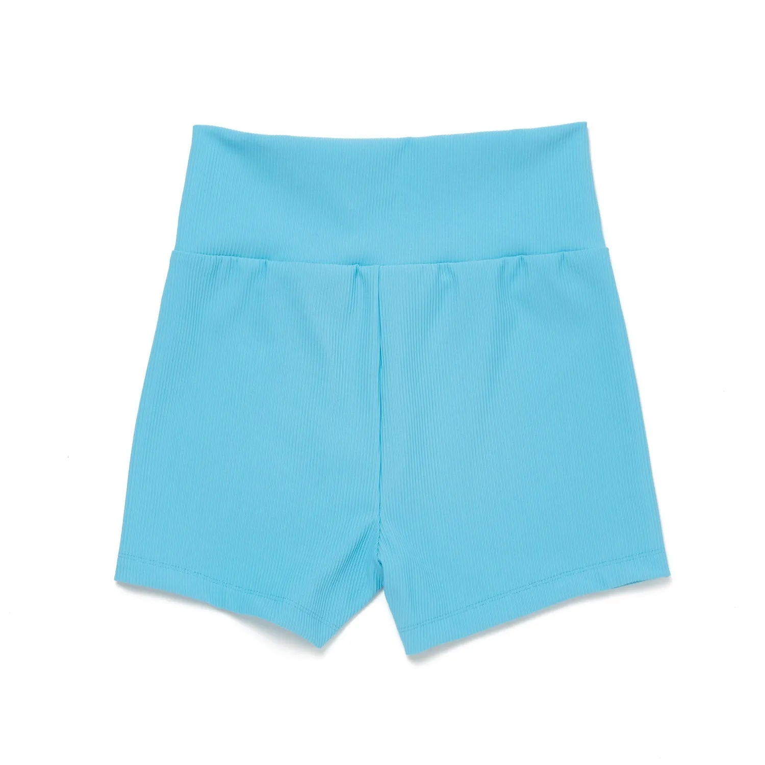 Raven: Mid Length Rib Bike Shorts in Blue