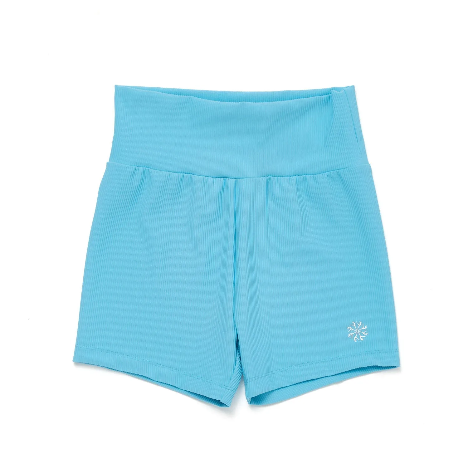 Raven: Mid Length Rib Bike Shorts in Blue