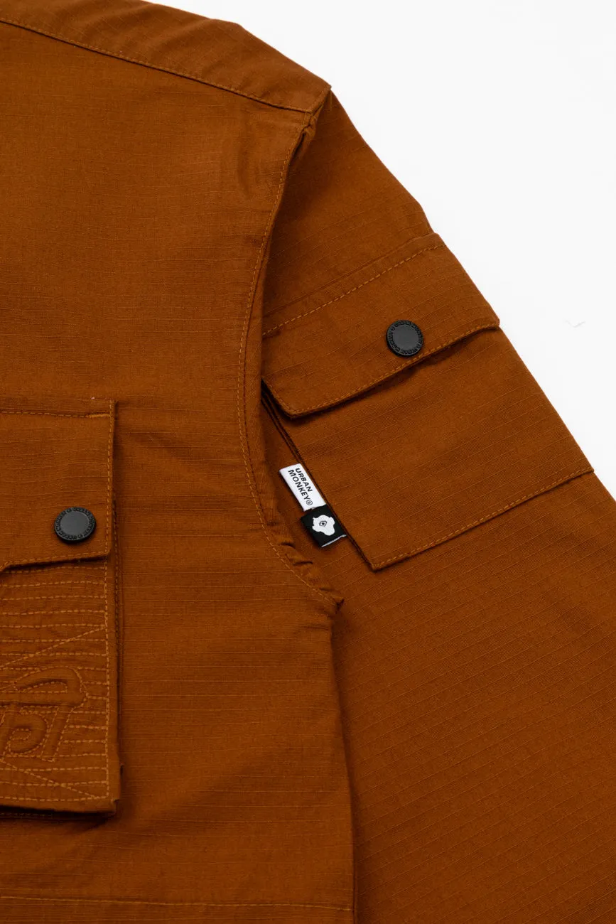 Ripstop Shacket // Tan Brown