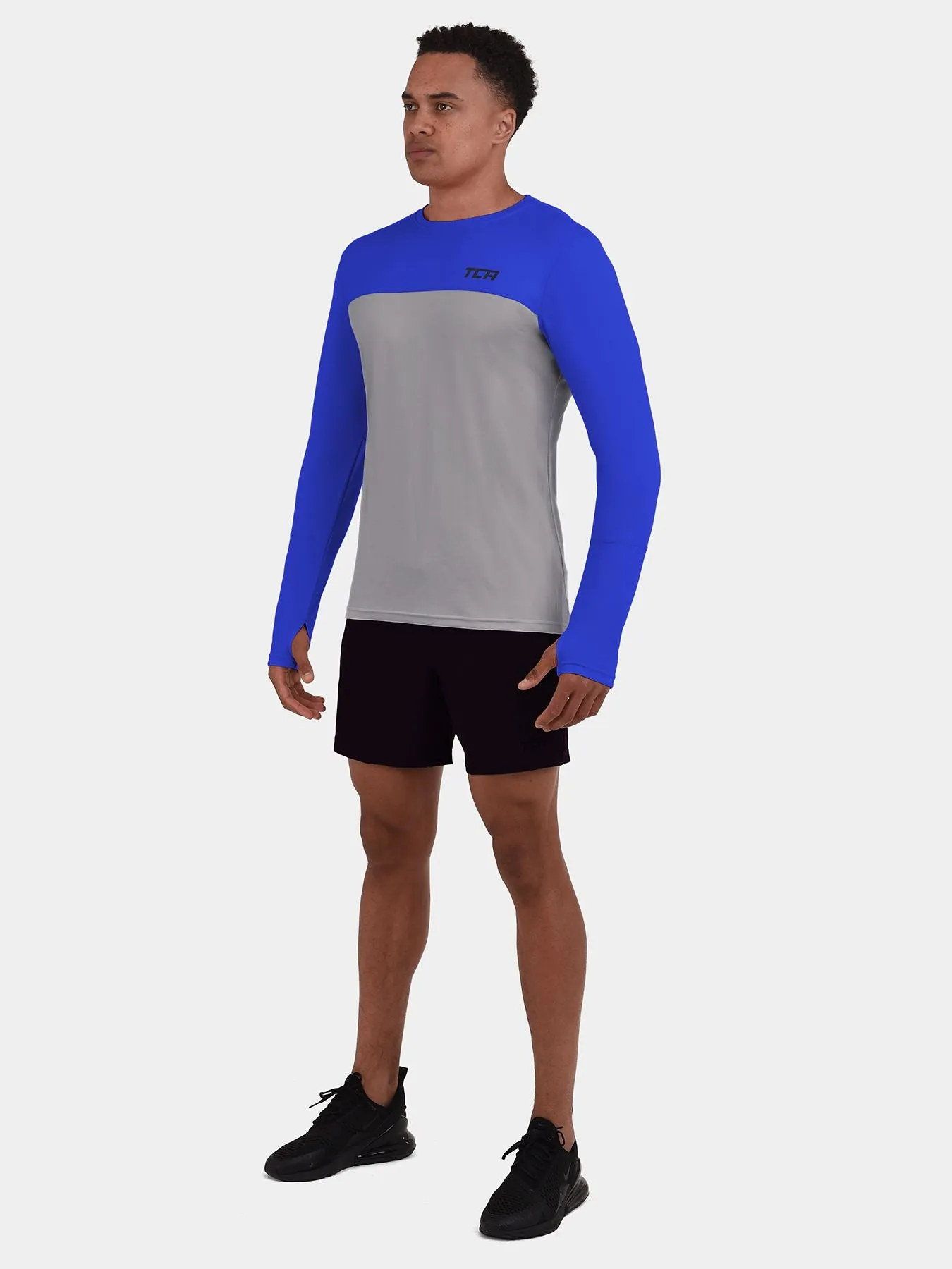 Stamina Long Sleeve Crew Neck Running Top For Men With Thumbholes