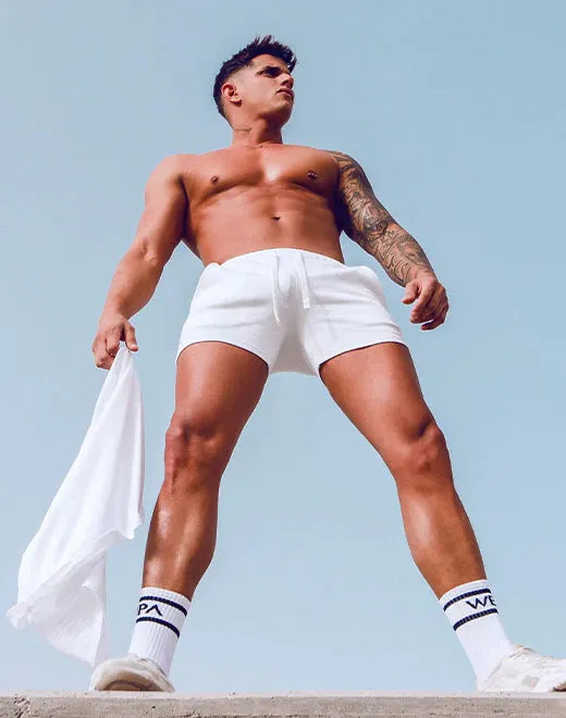 Supawear 4" cotton jersey short white