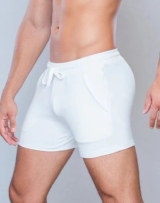 Supawear 4" cotton jersey short white